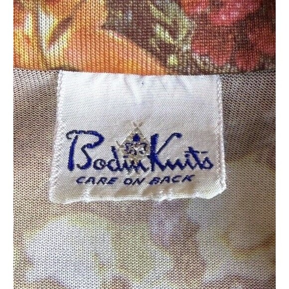 VINTAGE 70'S Bordin Knits Picture Long Sleeve Shirt Button Down Floral Fall - Picture 3 of 8